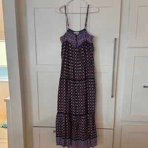 Chic Purple Patterned Maxi Dress